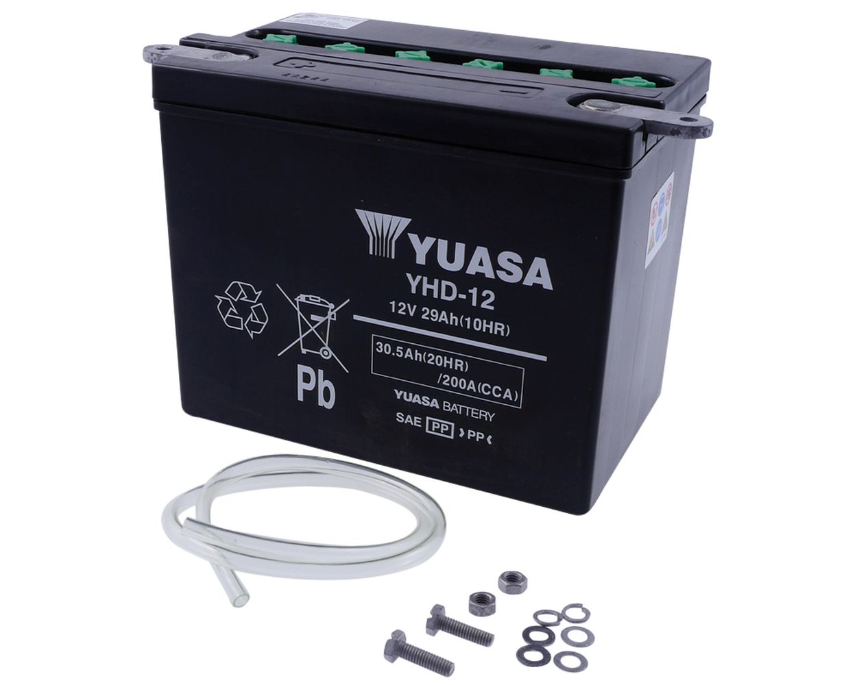 Batterie 12 V 29 Ah YUASA YHD-12, ohne Batteriesäure