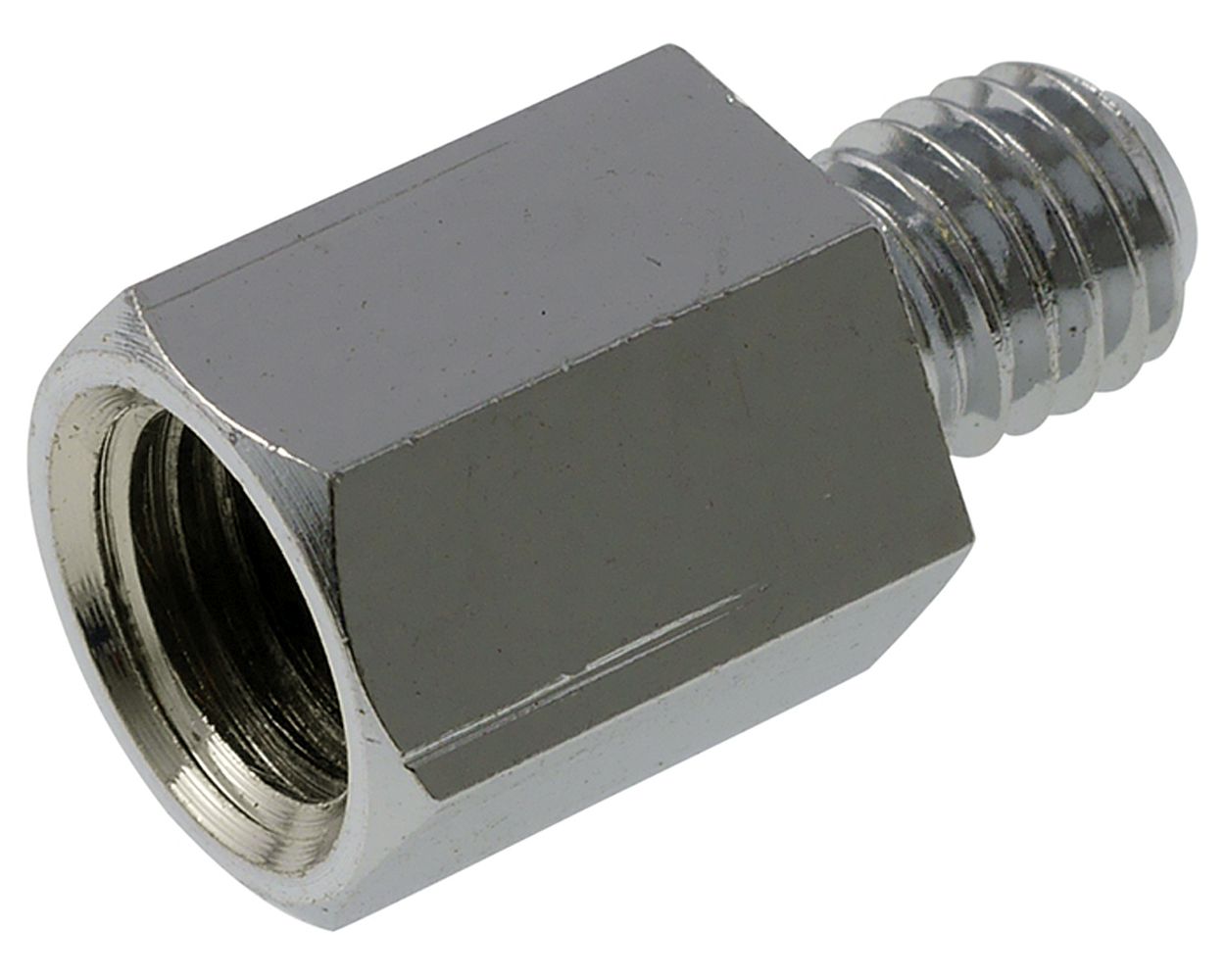 Spiegeladapter chrom von Loch M10 Rechts auf Bolzen M8 Rechts, Adapter Spiegel