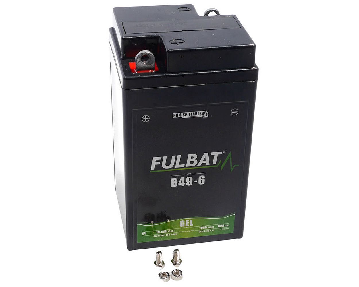 Batterie FULBAT B49-6 6 V, 10 Ah GEL, 159x91x83 mm, kompatibel für Roller, Motorrad, Moped, Universal