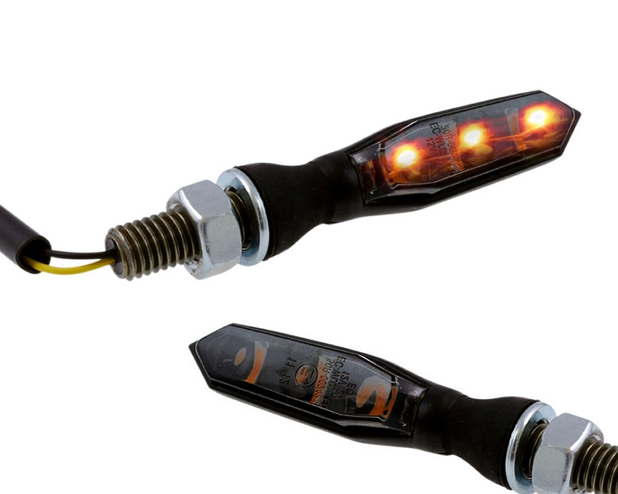 Blinker HIGHSIDER SONIC-X1 LED schwarzes Metallgehäuse, getönt Paar Motorrad, Roller, Schaltmoped, Quad