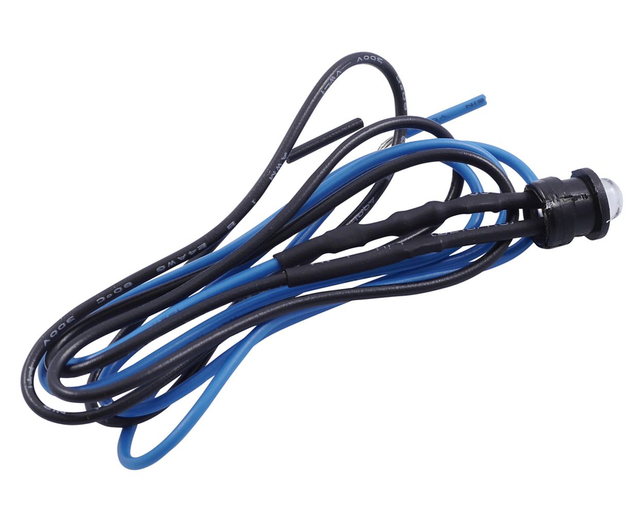 Kontrollleuchte LED 5 mm, blau, mit Kabel und Einbau Clip