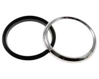 Tachoglas Set UNI AUTO chrom, 3 teilig, 81mm kompatibel für Vespa PX80-200 alt bis Bj. 1984