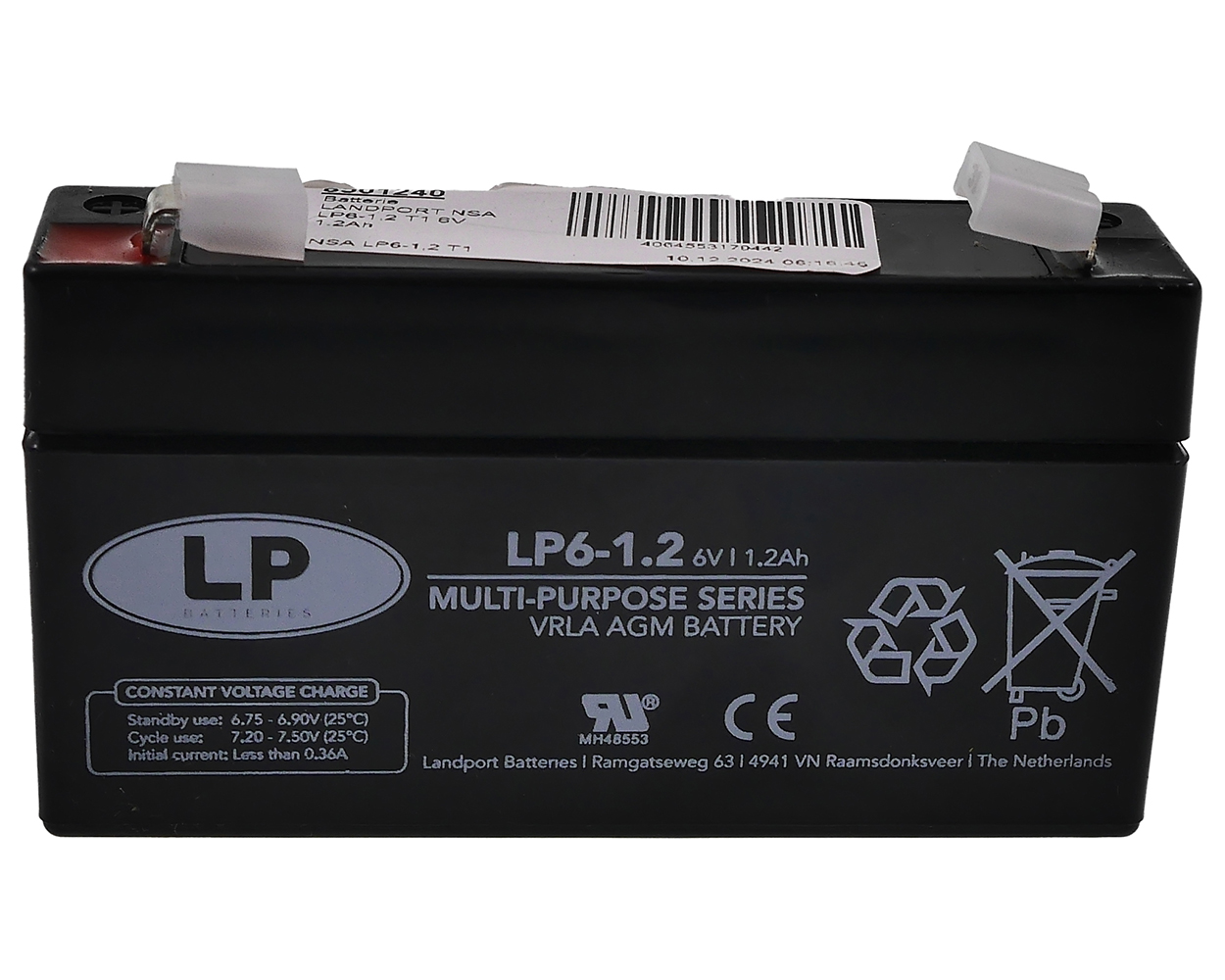 Batterie LANDPORT NSA LP6-1,2 T1 6 V 1,2 Ah 97x24x52 mm VRLA AGM für USV Solaranlagen, Hebebühne, Kinderauto, Alarmanlage