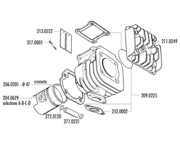 Piston POLINI Sport 70ccm pour Minarelli vertical