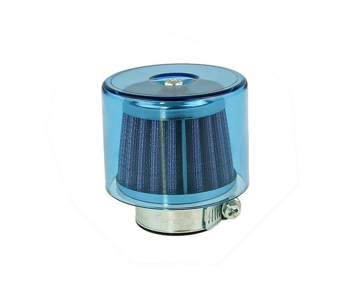 Sportluftfilter SCORPEX Air-System gerade 35 - 38 mm blau kompatibel für Roller, Vespa, Mofa 2T
