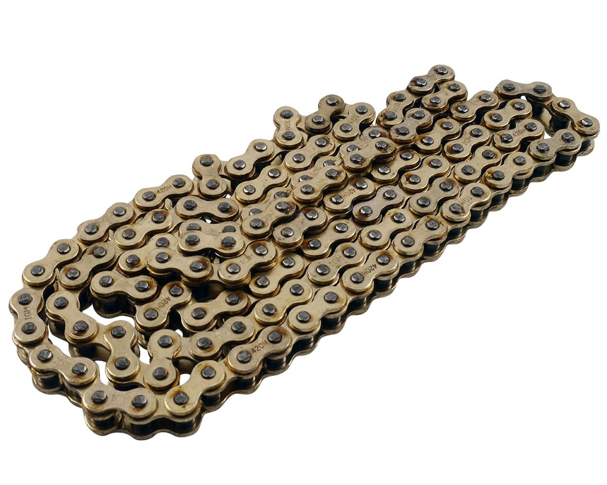 Kette Heavy Gold verstärkt von IGM - Teilung 420 Länge 130