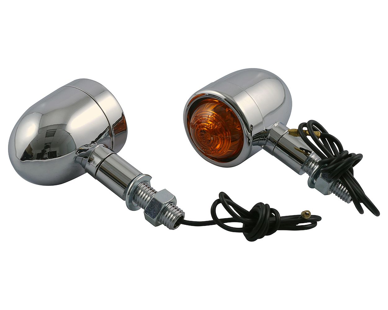 Blinker Paar Bullet Old School chrom Mini Custom Oldtimer