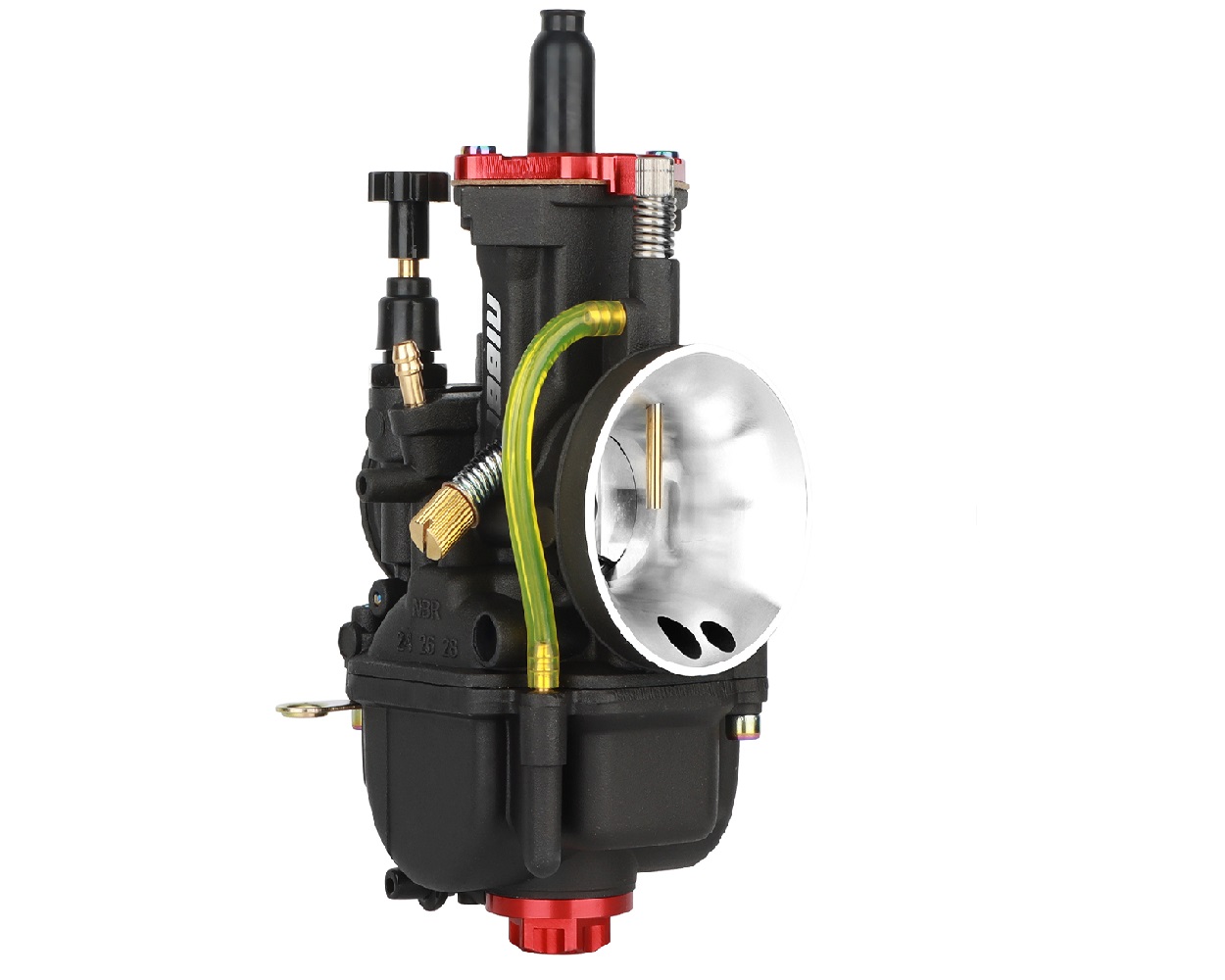 Vergaser NIBBI RACING PWK 24 mm YJ Pro Black Line mit Powerjet für Roller, Maxiroller 2-Takt, Schaltmoped, Mofa, Quad
