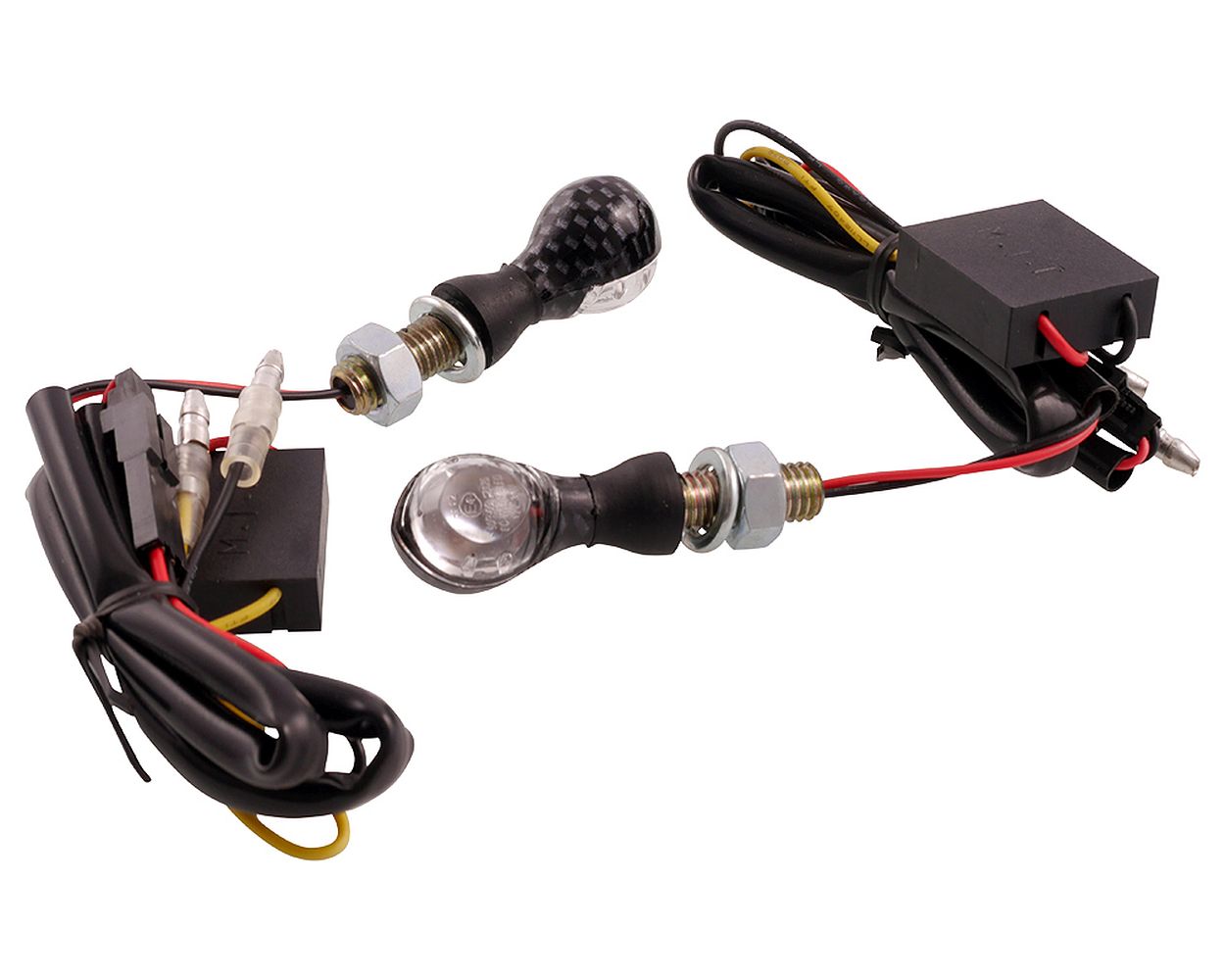 Blinker VANEZ Bubble LED carbon Paar Mini klein universal E-Nummer, Custom, Motorrad, Mokick, Scooter, Roller, Mofa, Moped, Quad, ATV