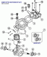  Speedfight 2 50 E1 S1 2T LC -04 Kurbelwelle und Zylinder für Peugeot stehend LC