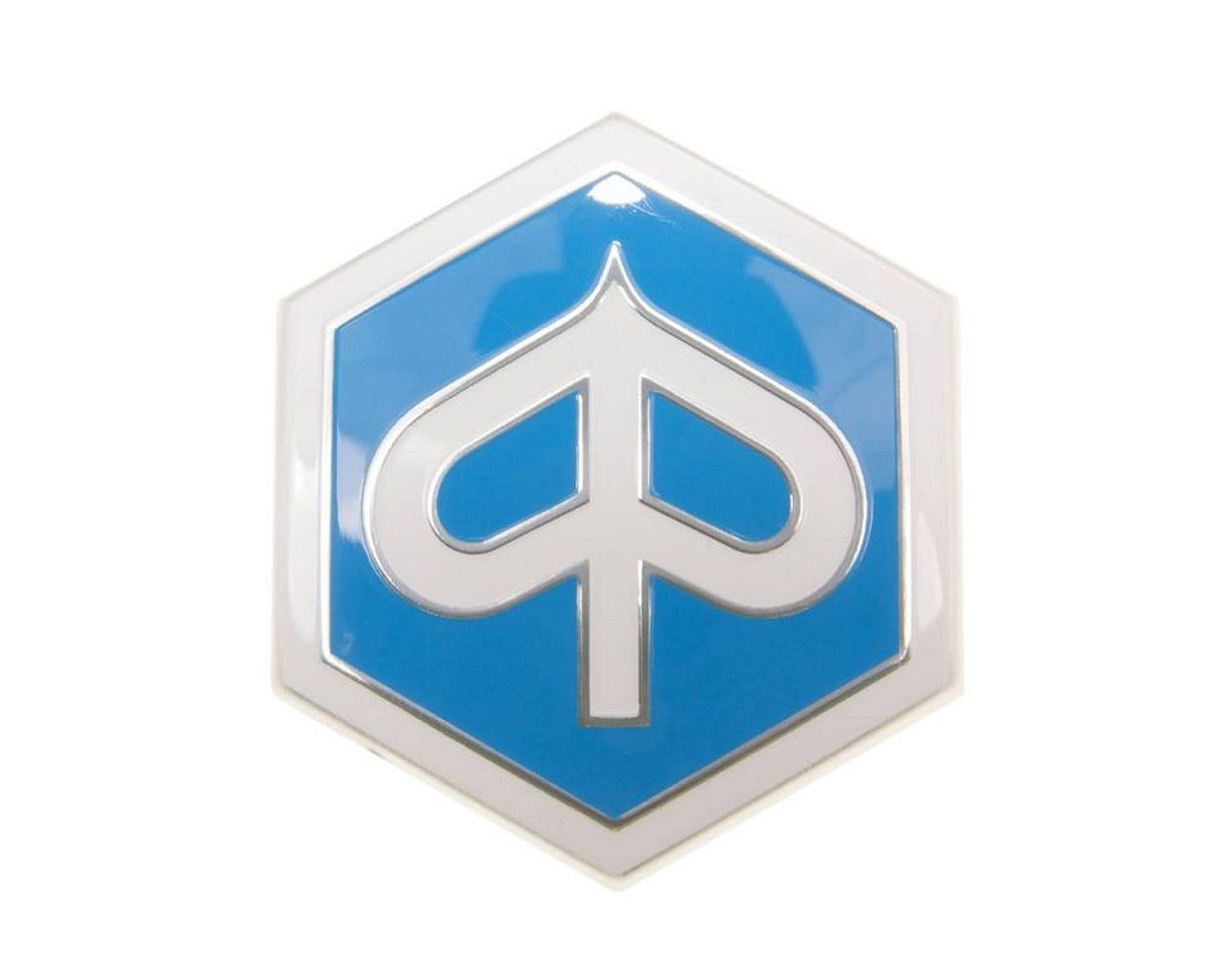 Emblem Piaggio zum Stecken 6-eckig 42x48 mm