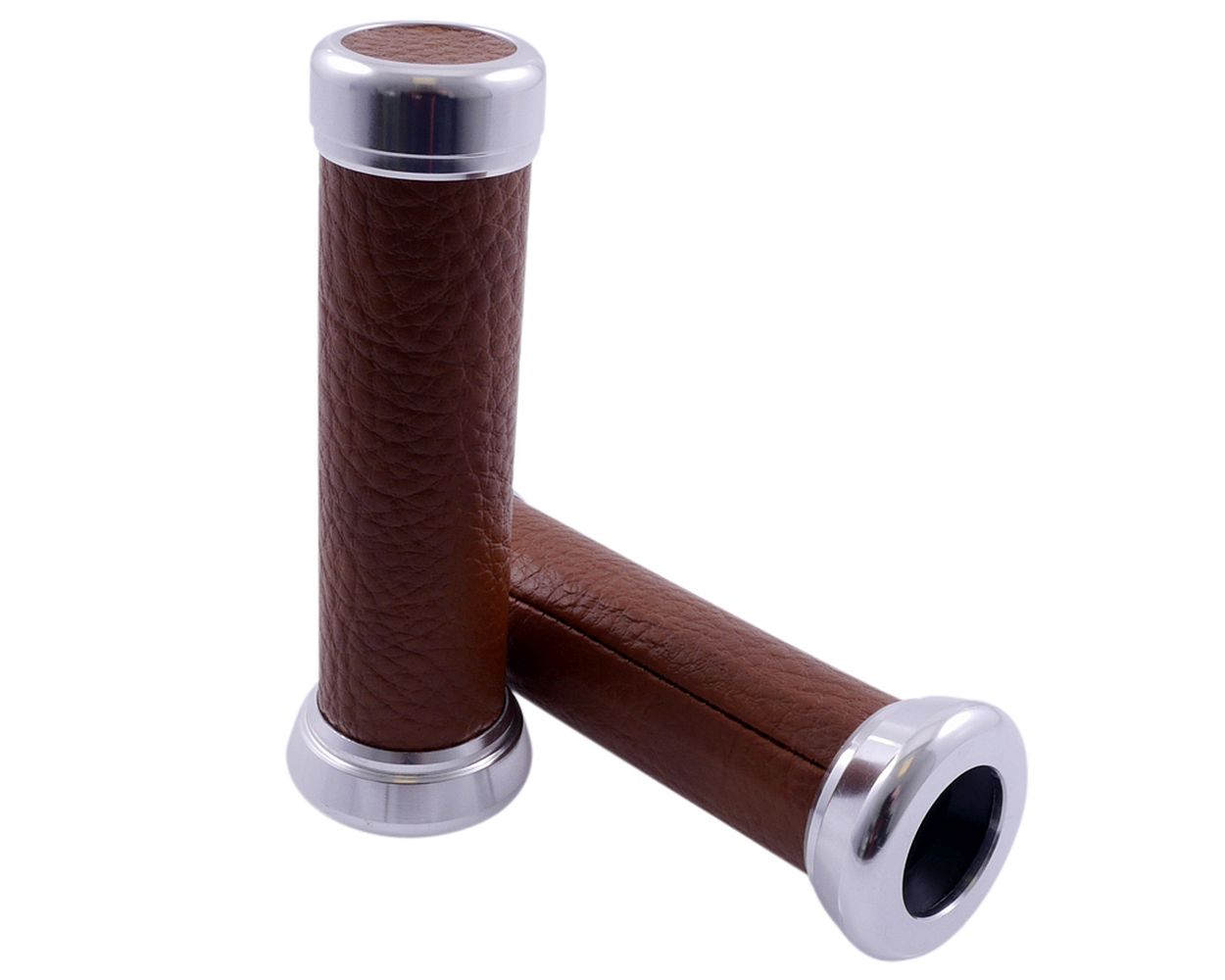 Lenkergriffe WACHMANN Retro Braun Leder Chrom