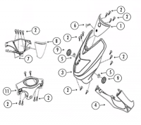  Monza 50 WS1+L8Y 4T AC Frontverkleidung für Rex Monza