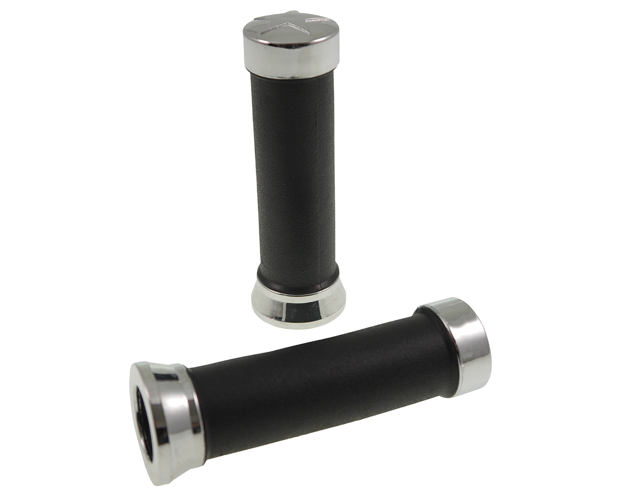 Lenkergriffe schwarz / Chrom, links 25 mm rechts 27 mm innen