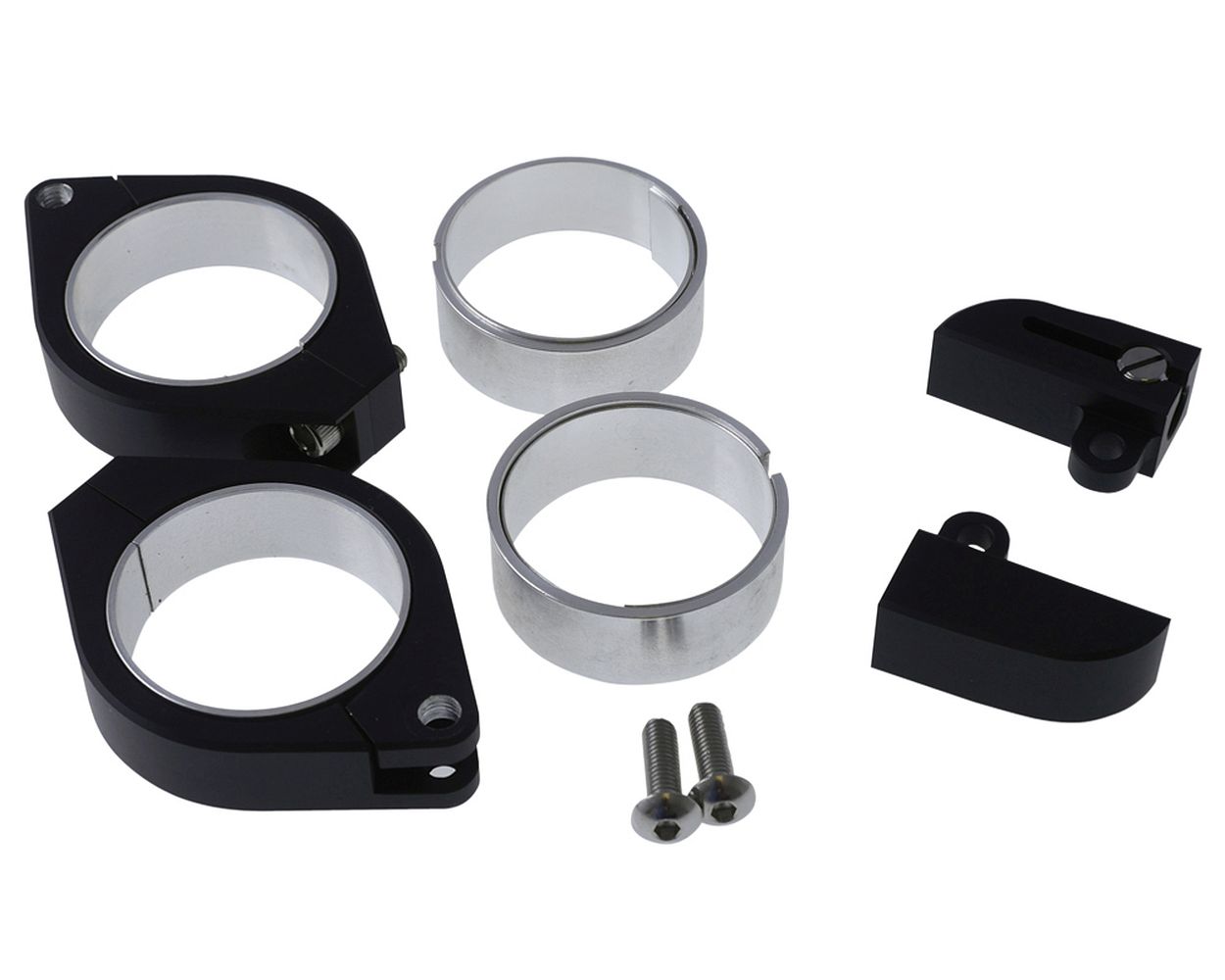 Blinkerhalter CNC Alu Highsider Motorrad Set schwarz für M8 Gewinde. 38-41 mm