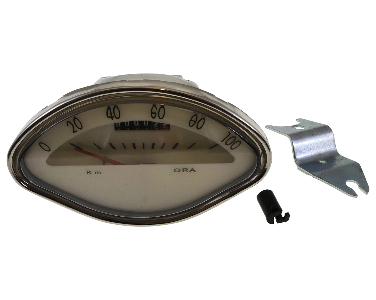 Tachometer UNI AUTO weiss, bis 100km/h, Muschelform