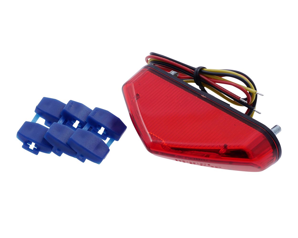 Rücklicht LED Motorrad, rotes Glas mit Nummernschildbeleuchtung, Quad, Roller