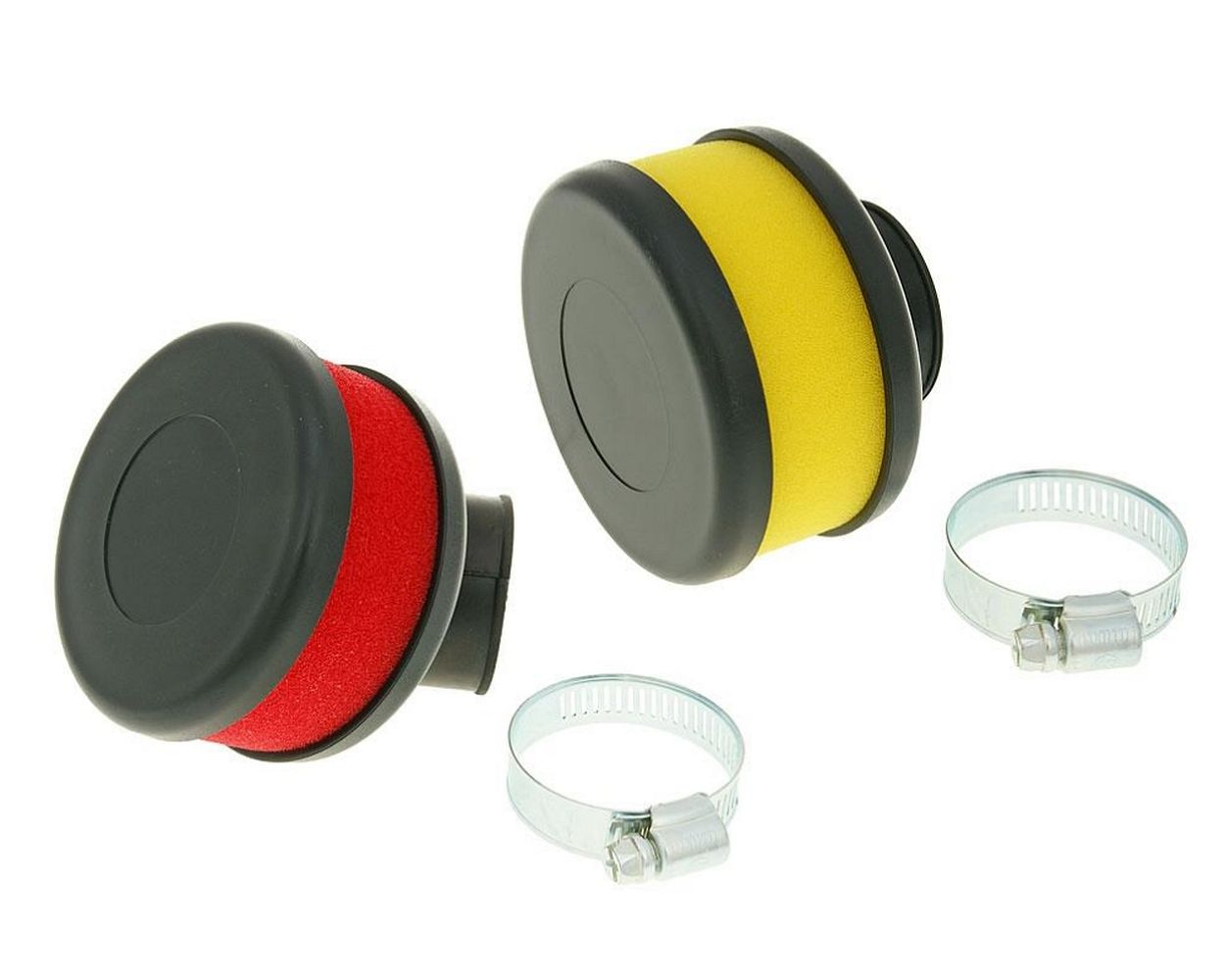 Luftfilter Flat Foam verschiedene Farben ROT ABGEWINKELT 28/35 mm
