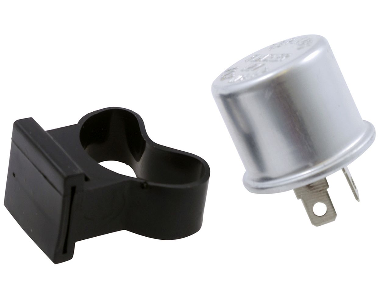 Blinkrelais 2 Pol universal inklusive Haltegummi 12 V 21 W, Motorrad, Roller, Quad