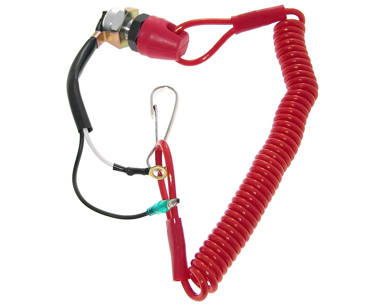 Zündunterbrecher Killswitch Racing rot (Schließer) zum EInlassen Notaus, Reißleine Roller, Motorrad, Quad, Jetski, Enduro