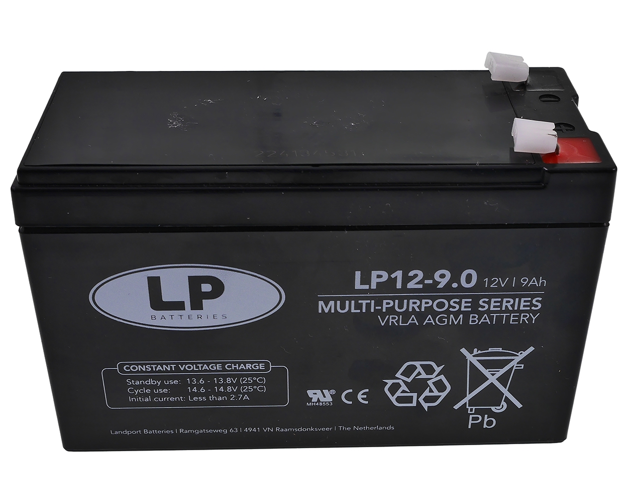Batterie LANDPORT NSA LP12-9 T1 12 V 9 Ah VRLA AGM 151x65x94 mm für Alarmanlage, USV, Rollladenantrieb, Dachrollo Antrieb, Sicherheitssysteme