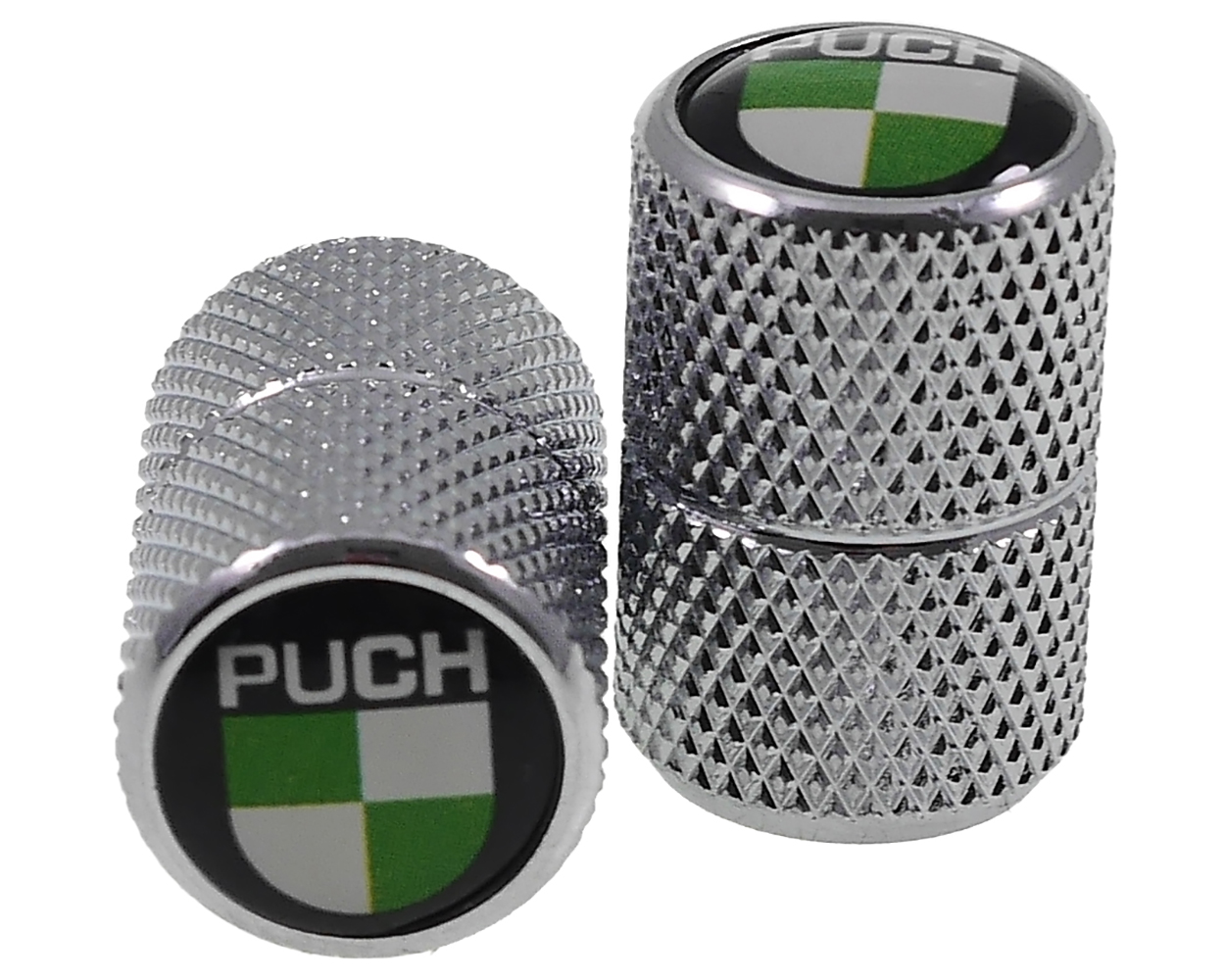 Ventilkappen Set PUCH chrom-look kompatibel für Puch Mofas, Mopeds Ersatz Ventildeckel Ventilschutz Mofa Moped