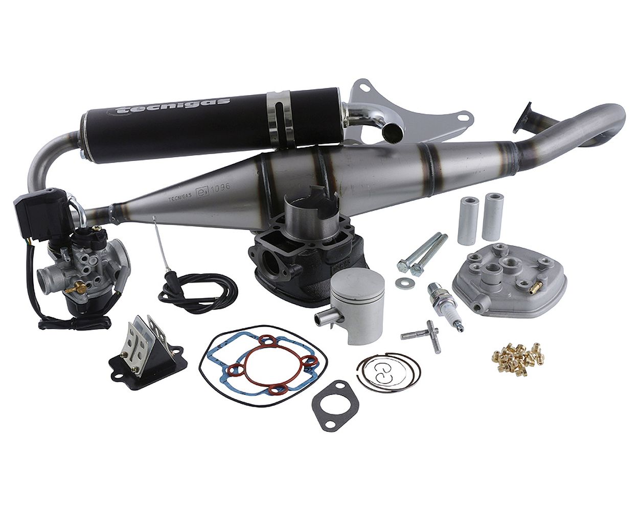 Tuningkit 2EXTREME 70 ccm Sport Zylinder Piaggio LC Vergaser, Auspuffanlage, Düsenset, Set, Satz