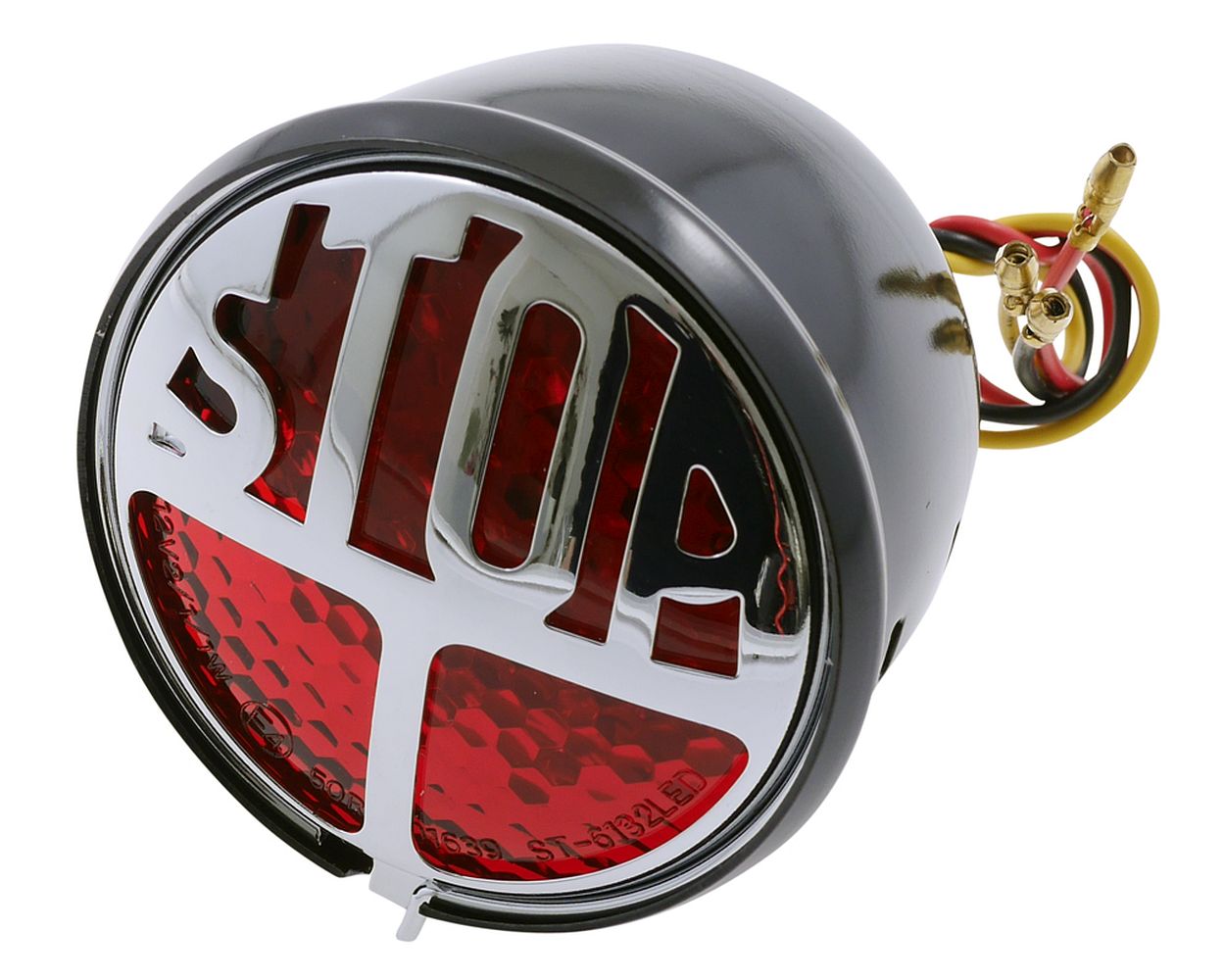 Rücklicht SHIN YO LED Stop, rot, schwarz Metall mit Nummernschildbeleuchtung ABE Motorrad, Roller, Quad
