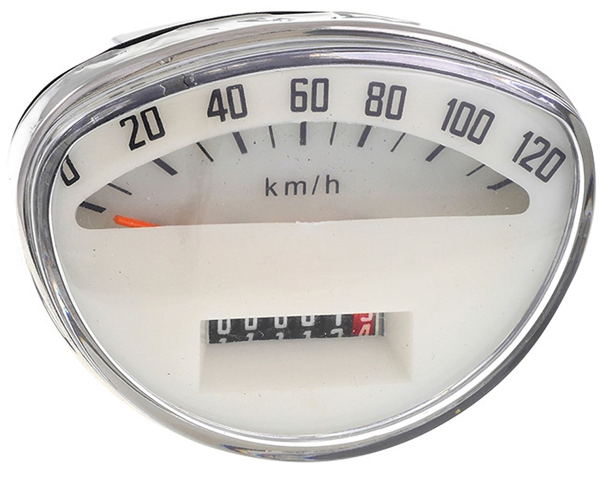Tachometer UNI AUTO bis 120 km/h oval, weiß