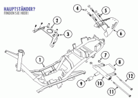  BT125T-12C1 4T AC Rahmen für Baotian BT49QT-12, Flex Tech Fun YY50QT-6