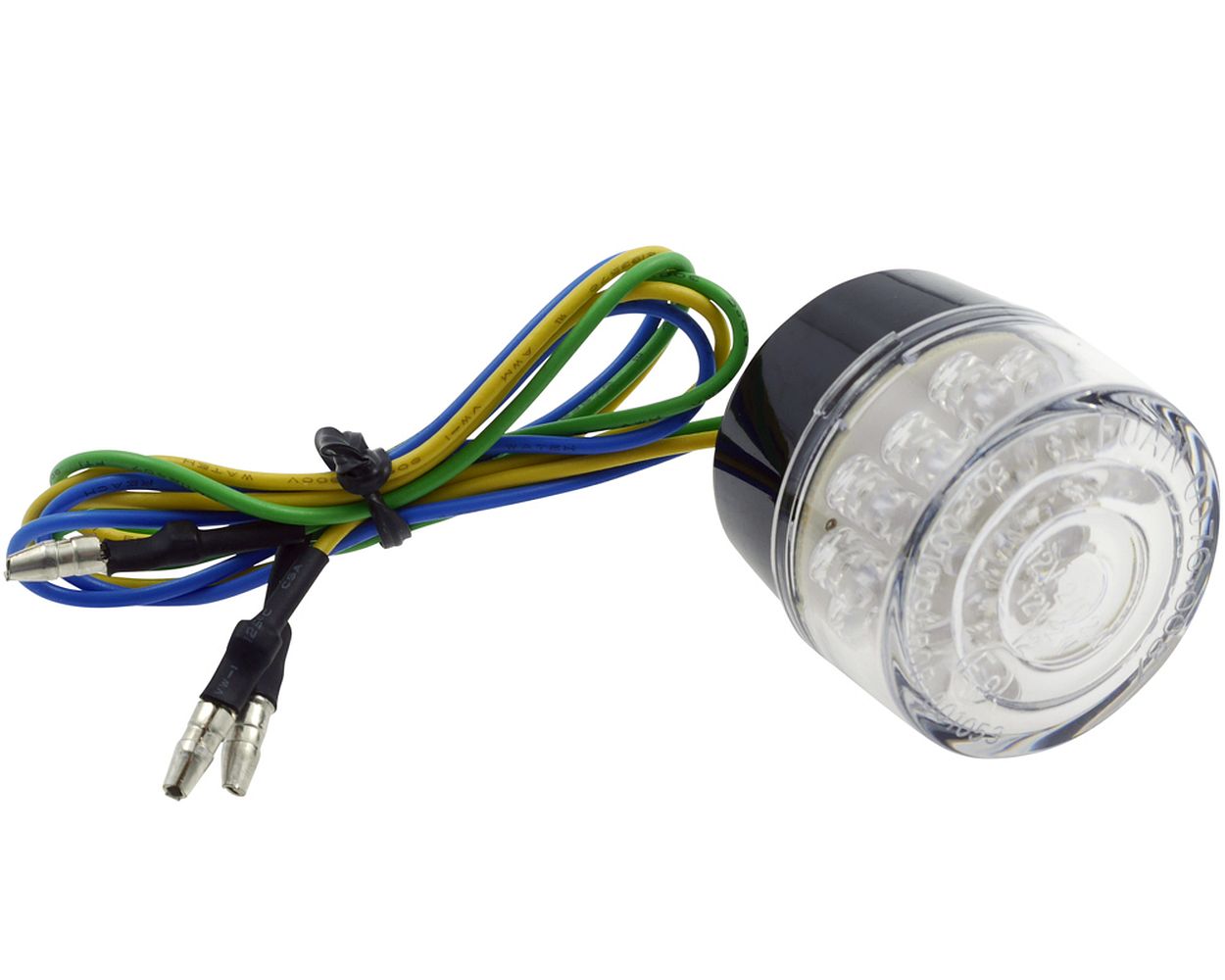 Rücklicht Mini LED Motorrad BULLET, rund, Glas transparent, Einsatz ohne Gehäuse