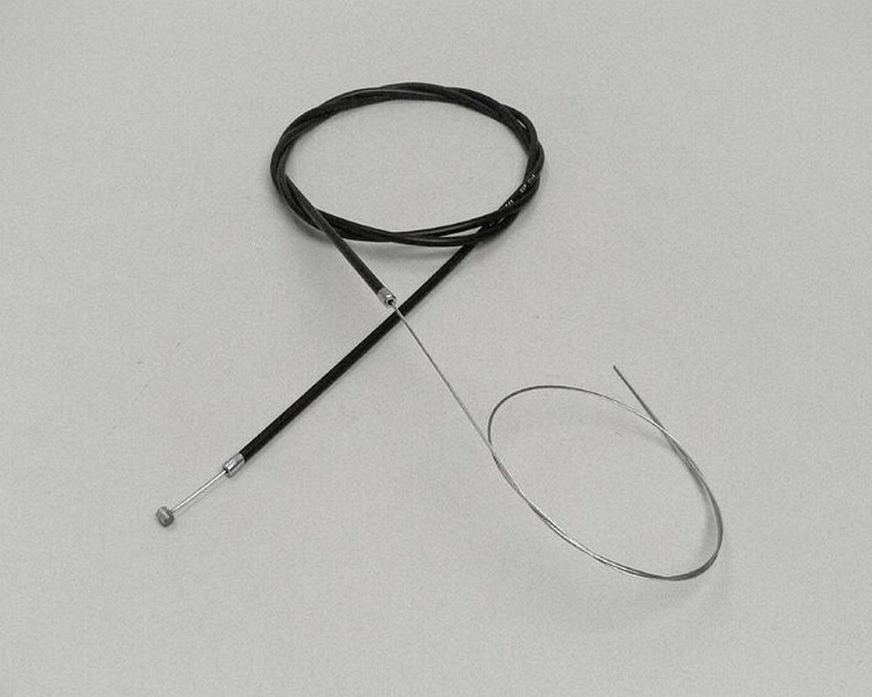 Gaszug 1, 2 mm x 2500 mm, Nippel 5, 5x7 mm gedreht schwarz BGM universal, kompatibel für Roller, Scooter, Vespa, Moped