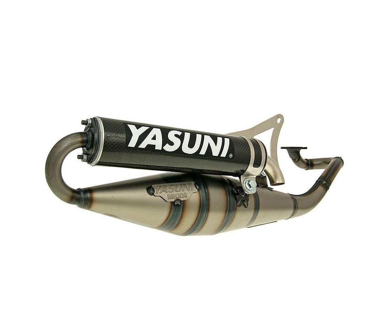 Auspuff YASUNI Scooter Z Carbon für Minarelli liegend