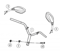  Imola 125 4T AC Lenker und Spiegel für Rex Imola 50 / 125, RS750