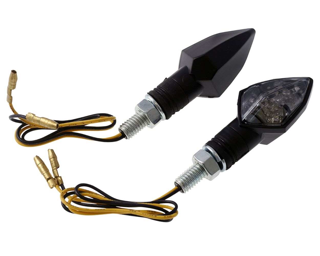 Blinker Paar LED Motorrad Shin Yo ROCK, schwarz, getöntes Glas, M8, 44x27x27 mm