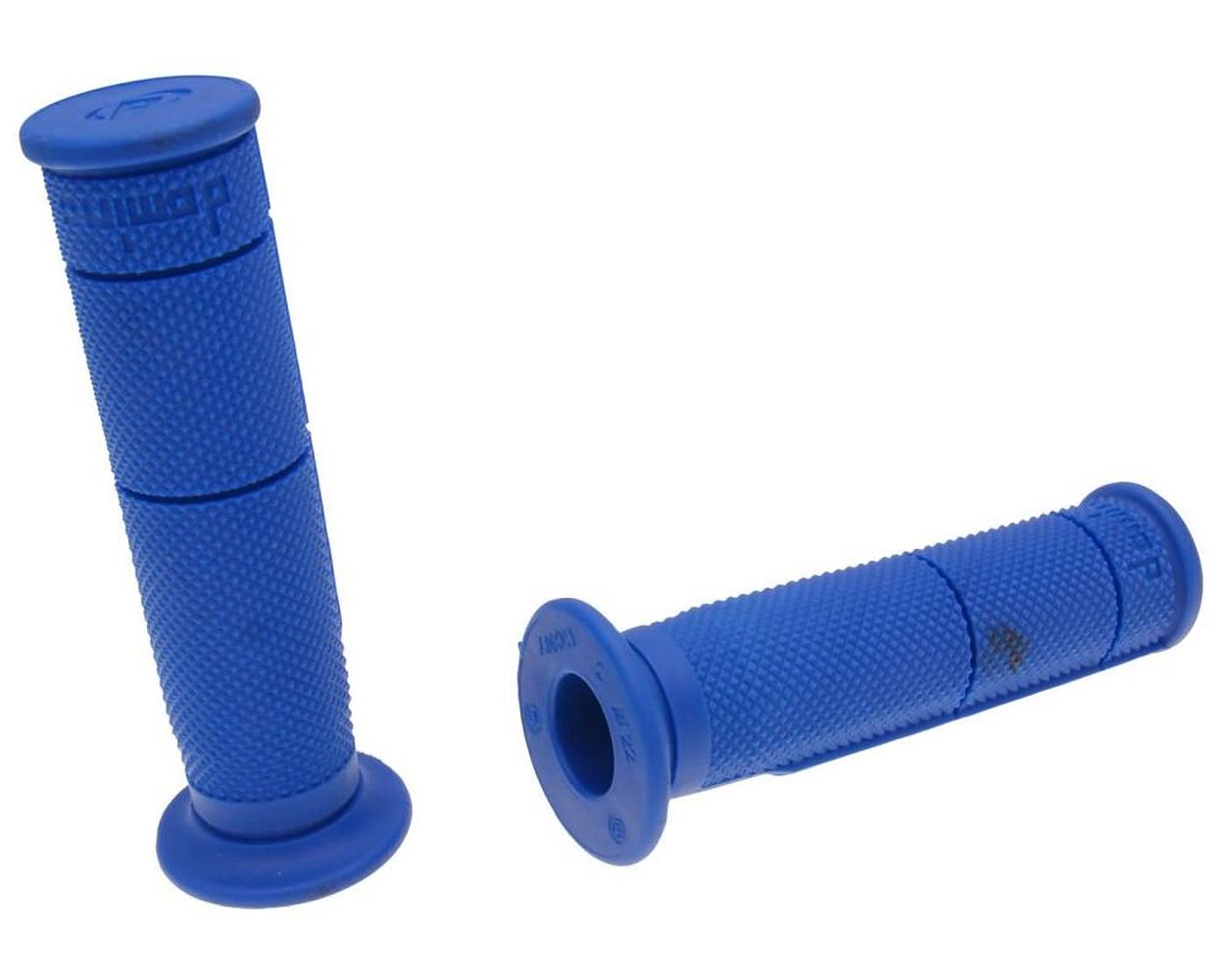 Lenkergriffe DOMINO Halb-Waffel Quad, ATV Daumengas 22/22 mm BLAU