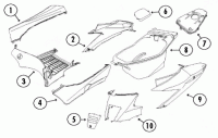  BT49QT-12P1/P2 4T AC Verkleidung Heck für Baotian BT49QT-12P1, FlexTech Topspeed