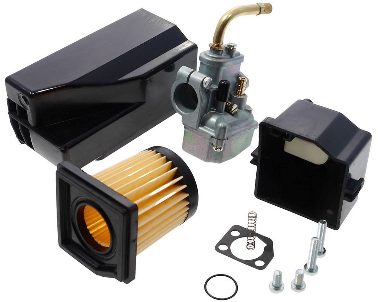Vergaser 85/13 13 mm Tuning mit Luftfilterkasten und Einsatz 504, 505, 2, 3, 4, 5 Set Kit Mofa Moped
