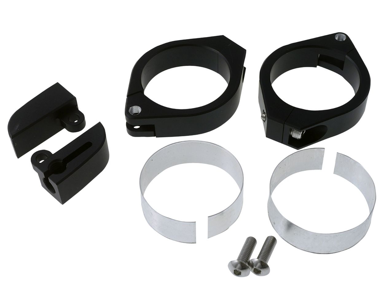 Blinkerhalter CNC Alu Highsider Motorrad Set schwarz für M8 Gewinde. 42-43 mm