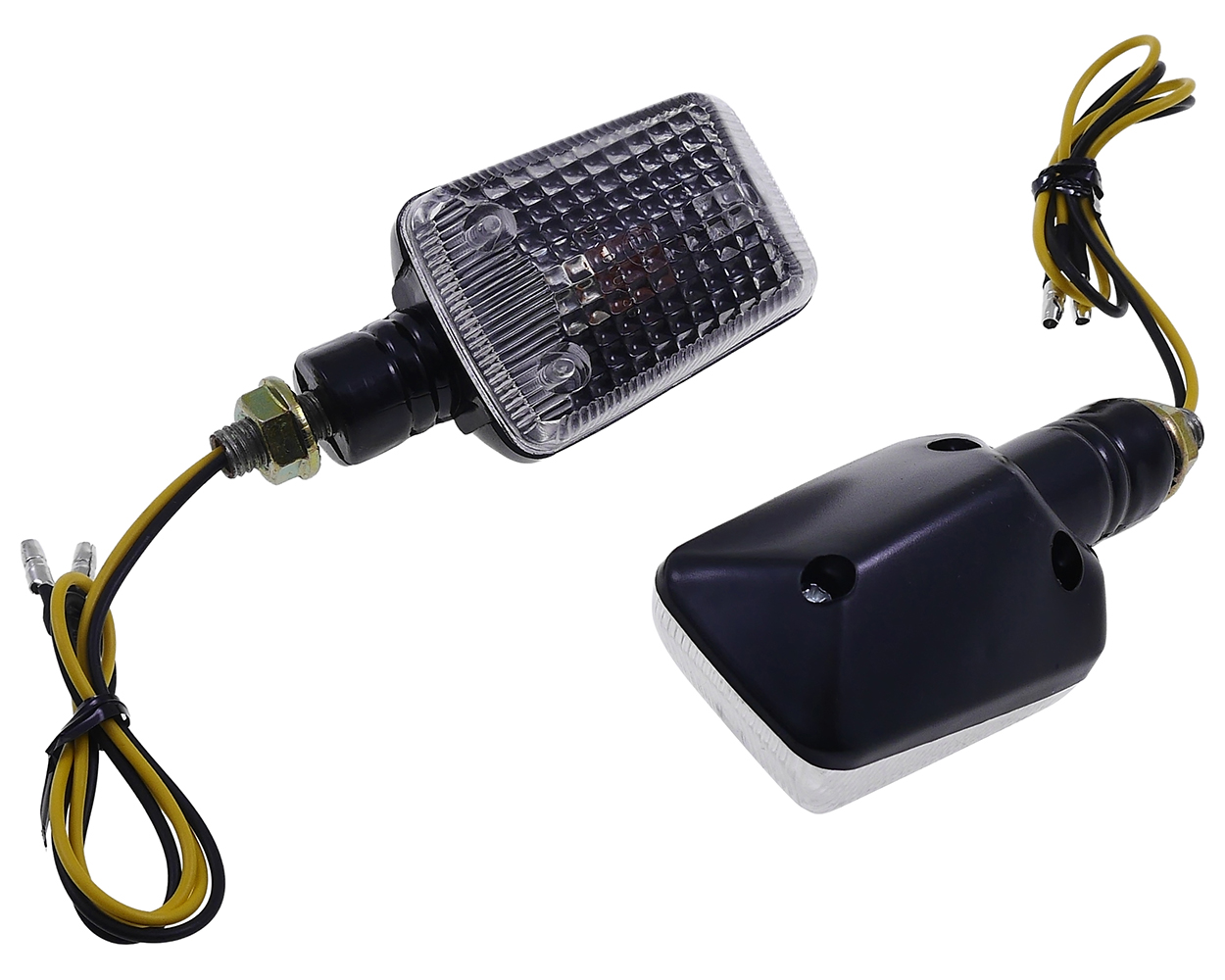Blinker VANEZ Classico, schwarz, Klarglas, 12 V 5 W, kompatibel für Motorrad, Schaltmoped, ATV, Quad, Roller, Scooter, Maxi