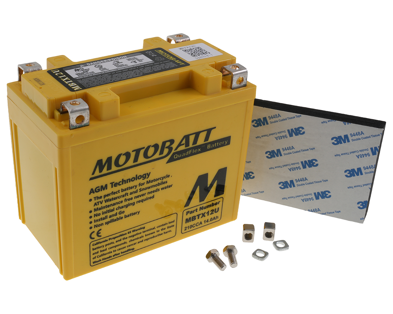 Batterie 12 V 14 Ah MOTOBATT MBTX12U 4-polig