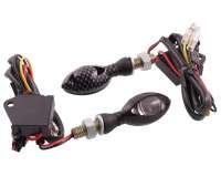 Blinker VANEZ Bulb LED carbon getönt universal E-Nummer, Custom, Motorrad, Mokick, Scooter, Roller, Mofa, Moped, Quad, ATV