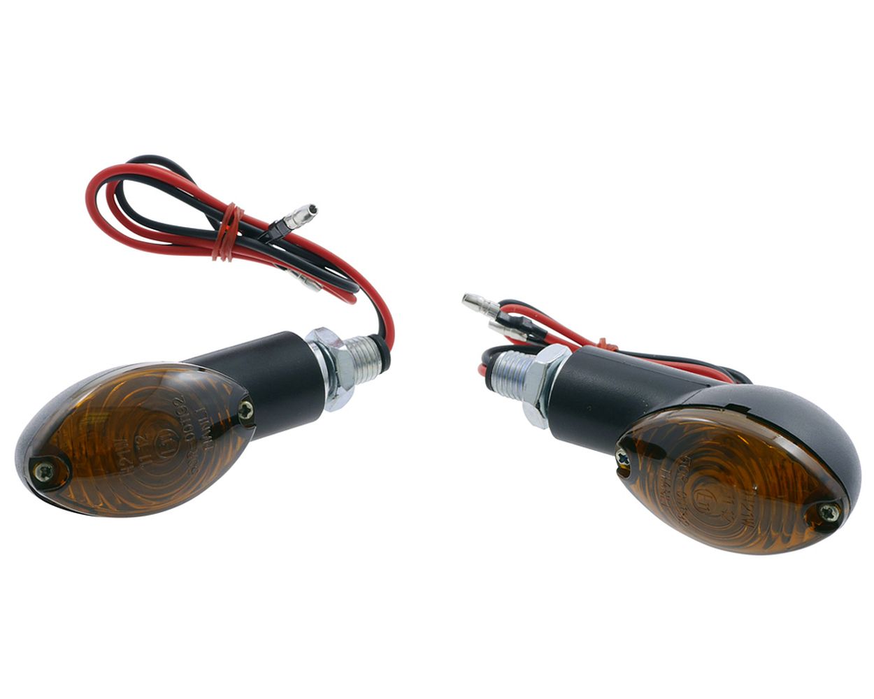 Blinker Mini Motorrad, Cateye, schwarz, kurz, Glas getönt, Paar, Quad