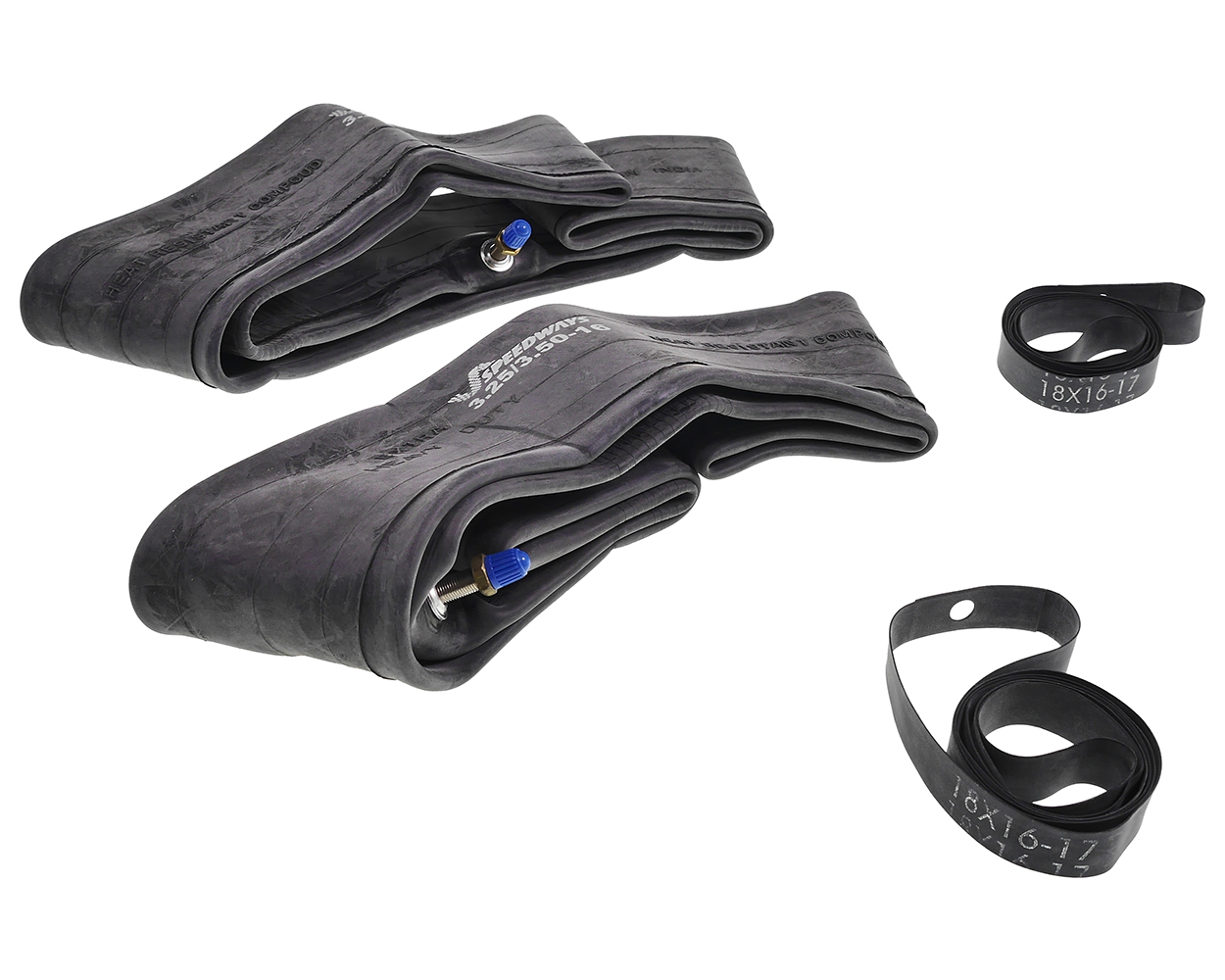 Schlauch Set (2 Stück) SPEEDWAYS 3.25x16 TR4 inkl. 2 Felgenbänder passt