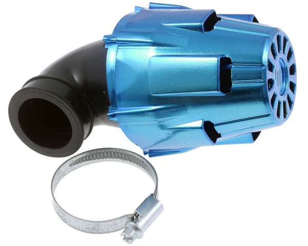 Luftfilter POLINI Air Box 90Grad Chrom blau