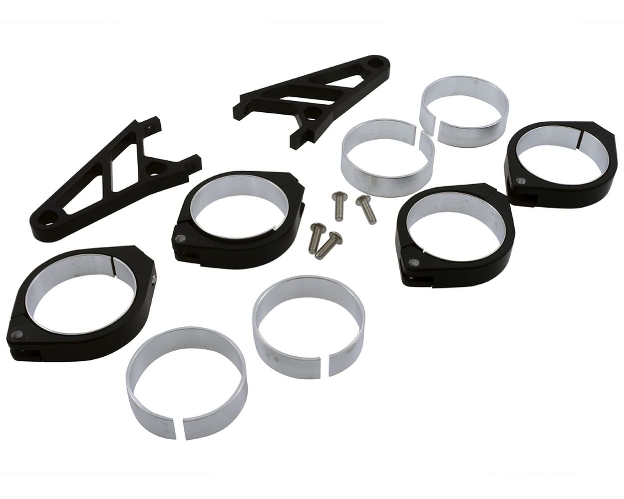 Lampenhalter Motorrad Highsider CNC Alu Set für 50-52-54 mm Gabel, schwarz