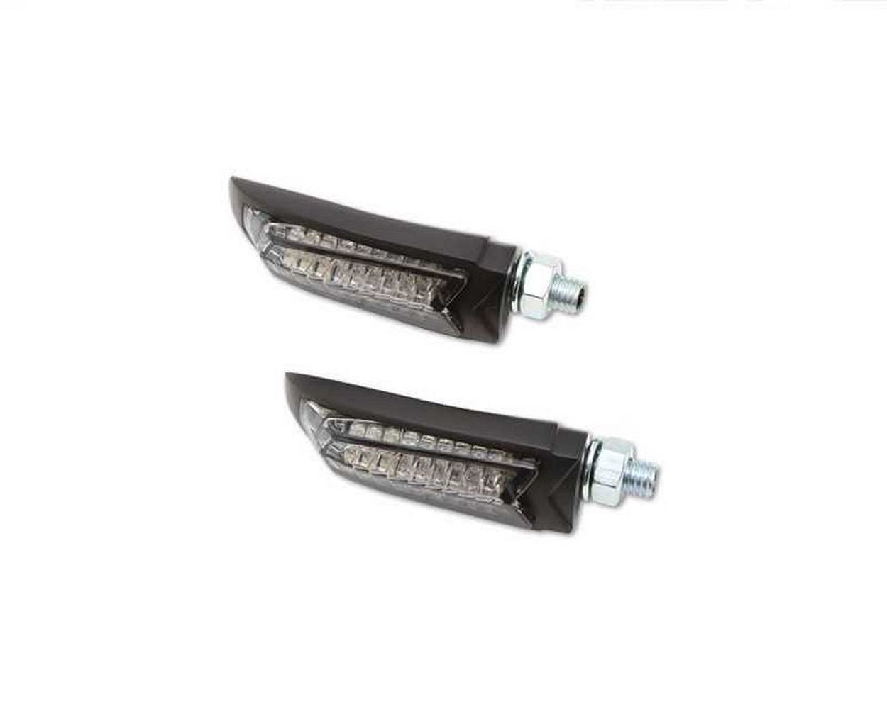 Blinker/Positionsleuchte LED ARC Motorrad, schwarz, Alu, getönt