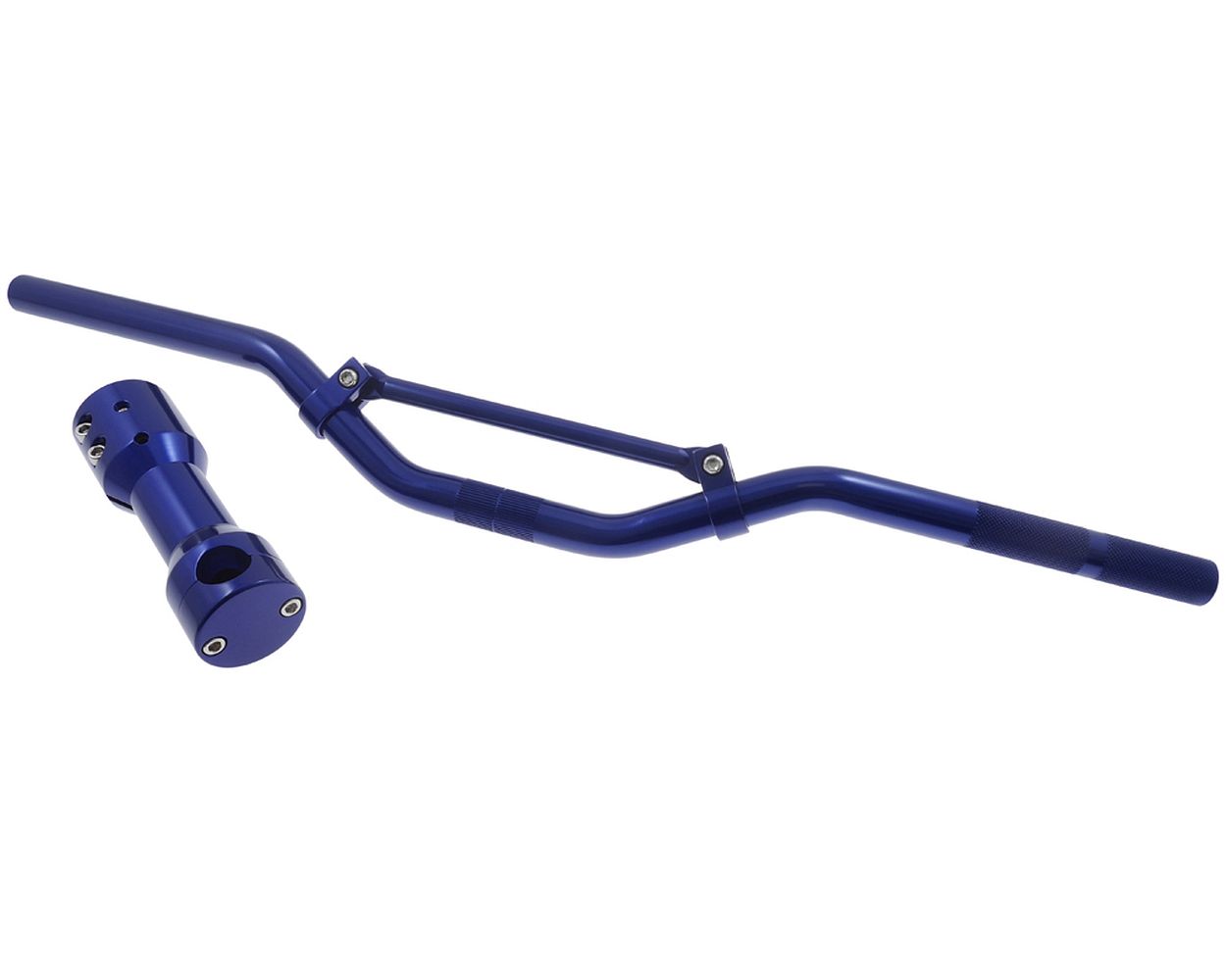 Downhill Lenker Set mit Aufnahme blau eloxiert