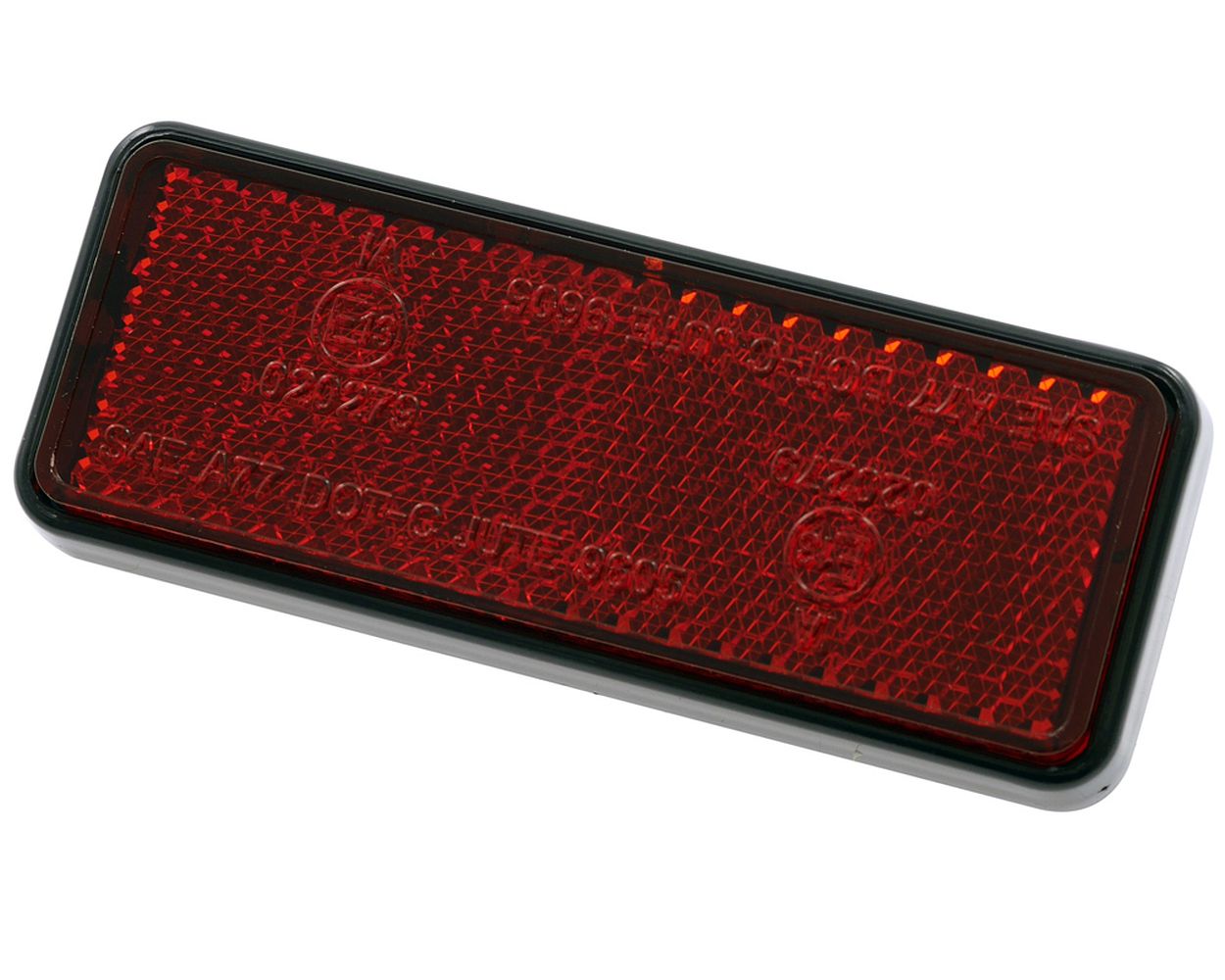 Reflektor 91, 5x36 mm rot rechteckig mit M5 Gewindebolzen, Motorrad