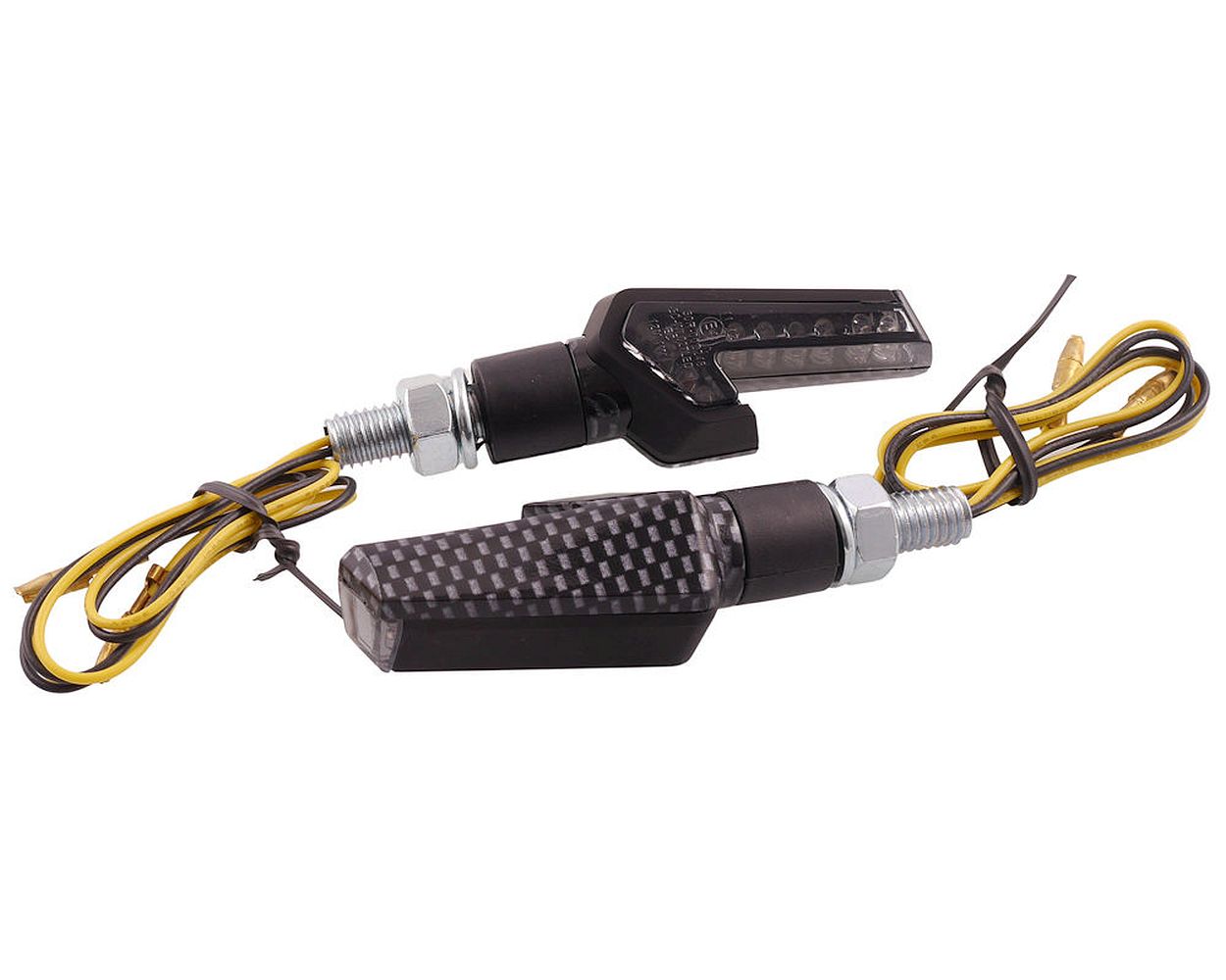 Blinker VANEZ Rider LED carbon getönt Mini klein universal E-Nummer, Custom, Motorrad, Mokick, Scooter, Roller, Mofa, Moped, Quad, ATV